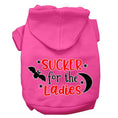 Load image into Gallery viewer, Halloween Pet Hoodie Screen Printed, "Sucker For The Ladies"