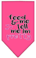 Load image into Gallery viewer, Pet and Dog Bandana Screen Printed, "Feed Me & Tell Me I'm Pretty"