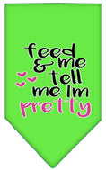 Load image into Gallery viewer, Pet and Dog Bandana Screen Printed, "Feed Me & Tell Me I'm Pretty"