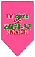 Load image into Gallery viewer, Christmas Pet and Dog Bandana Screen Printed, "Too Cute For Ugly Sweaters"