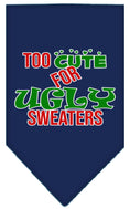Load image into Gallery viewer, Christmas Pet and Dog Bandana Screen Printed, "Too Cute For Ugly Sweaters"