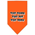 Load image into Gallery viewer, Pet and Dog Bandana Screen Printed, "You Come, You Sit, You Stay"