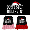 Load image into Gallery viewer, Christmas Pet Dress Screen Printed, "Don't Stop Believin"