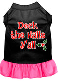 Load image into Gallery viewer, Christmas Pet Dress Screen Printed, "Deck The Halls Y'all"