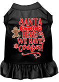 Load image into Gallery viewer, Christmas Pet Dress Screen Printed, "Santa Stop Here, We Have Cookies"