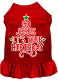 Load image into Gallery viewer, Christmas Pet Dress Screen Printed, "Go Jesus, It's Your Birthday"