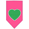 Load image into Gallery viewer, Pet and Dog Bandana Screen Printed, "Green Swiss Dot Heart"