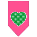 Load image into Gallery viewer, Pet and Dog Bandana Screen Printed, "Green Swiss Dot Heart"