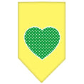 Load image into Gallery viewer, Pet and Dog Bandana Screen Printed, "Green Swiss Dot Heart"