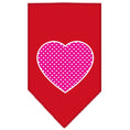 Load image into Gallery viewer, Pet and Dog Bandana Screen Printed, "Pink Swiss Dot Heart"
