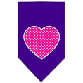 Load image into Gallery viewer, Pet and Dog Bandana Screen Printed, "Pink Swiss Dot Heart"