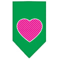 Load image into Gallery viewer, Pet and Dog Bandana Screen Printed, "Pink Swiss Dot Heart"