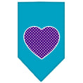 Load image into Gallery viewer, Pet and Dog Bandana Screen Printed, "Purple Swiss Dot Heart"