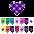 Load image into Gallery viewer, Pet and Dog Bandana Screen Printed, "Purple Swiss Dot Heart"