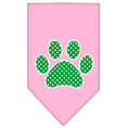 Load image into Gallery viewer, Pet and Dog Bandana Screen Printed, "Green Swiss Dot Paw"
