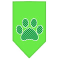 Load image into Gallery viewer, Pet and Dog Bandana Screen Printed, "Green Swiss Dot Paw"