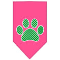 Load image into Gallery viewer, Pet and Dog Bandana Screen Printed, "Green Swiss Dot Paw"
