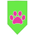 Load image into Gallery viewer, Pet and Dog Bandana Screen Printed, "Pink Swiss Dot Paw"