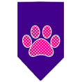 Load image into Gallery viewer, Pet and Dog Bandana Screen Printed, "Pink Swiss Dot Paw"