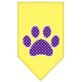 Load image into Gallery viewer, Pet and Dog Bandana Screen Printed, "Purple Swiss Dot Paw"