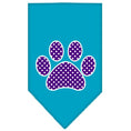 Load image into Gallery viewer, Pet and Dog Bandana Screen Printed, "Purple Swiss Dot Paw"
