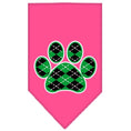 Load image into Gallery viewer, Pet and Dog Bandana Screen Printed, "Green Argyle Paw"