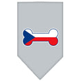 Load image into Gallery viewer, Pet and Dog Bandana Screen Printed, "Bone Shaped Czech Republic Flag"