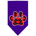 Load image into Gallery viewer, Pet and Dog Bandana Screen Printed, "Red Argyle Paw"
