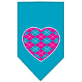 Load image into Gallery viewer, Pet and Dog Bandana Screen Printed, "Pink Argyle Heart"
