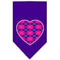 Load image into Gallery viewer, Pet and Dog Bandana Screen Printed, "Pink Argyle Heart"