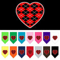 Load image into Gallery viewer, Pet and Dog Bandana Screen Printed, "Red Argyle Heart"