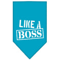 Load image into Gallery viewer, Pet and Dog Bandana Screen Printed, "Like A Boss"