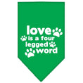Load image into Gallery viewer, Pet and Dog Bandana Screen Printed, "Love Is A Four Legged Word"