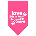 Load image into Gallery viewer, Pet and Dog Bandana Screen Printed, "Love Is A Four Legged Word"