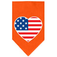 Load image into Gallery viewer, Pet and Dog Bandana Screen Printed, "American Flag Heart"