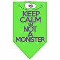 Load image into Gallery viewer, Pet and Dog Bandana Screen Printed, "Keep Calm, I'm Not A Monster"