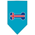 Load image into Gallery viewer, Pet and Dog Bandana Screen Printed, "Bone Shaped Iceland Flag"