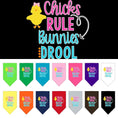 Load image into Gallery viewer, Pet and Dog Bandana Screen Printed, "Chicks Rule, Bunnies Drool"