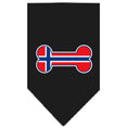 Load image into Gallery viewer, Pet and Dog Bandana Screen Printed, "Bone Shaped Norway Flag"