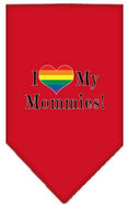 Load image into Gallery viewer, Pet and Dog Bandana Screen Printed, "I Heart My Mommies"