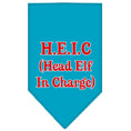 Load image into Gallery viewer, Christmas Pet and Dog Bandana Screen Printed, "Head Elf In Charge"