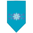 Load image into Gallery viewer, Christmas Pet and Dog Bandana Screen Printed, "Pink Snowflake Swirls"