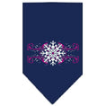 Load image into Gallery viewer, Christmas Pet and Dog Bandana Screen Printed, "Pink Snowflake Swirls"