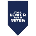 Load image into Gallery viewer, Pet and Dog Bandana Screen Printed, "I'm a Lover, Not A Biter"