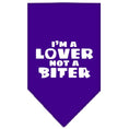 Load image into Gallery viewer, Pet and Dog Bandana Screen Printed, "I'm a Lover, Not A Biter"