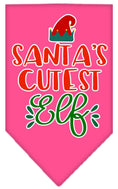 Load image into Gallery viewer, Christmas Pet and Dog Bandana Screen Printed, "Santa's Cutest Elf"