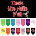 Load image into Gallery viewer, Christmas Pet and Dog Bandana Screen Printed, "Deck The Halls Y'all"