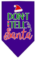 Load image into Gallery viewer, Christmas Pet and Dog Bandana Screen Printed, "Don't Tell Santa"