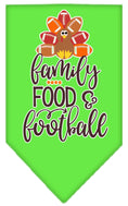 Load image into Gallery viewer, Pet and Dog Bandana Screen Printed, "Family, Food, & Football"
