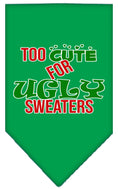 Load image into Gallery viewer, Christmas Pet and Dog Bandana Screen Printed, "Too Cute For Ugly Sweaters"